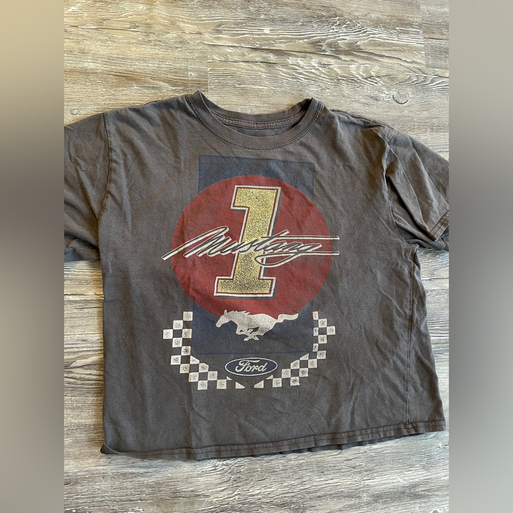 Ford Mustang cropped gray T-shirt mustang one size S